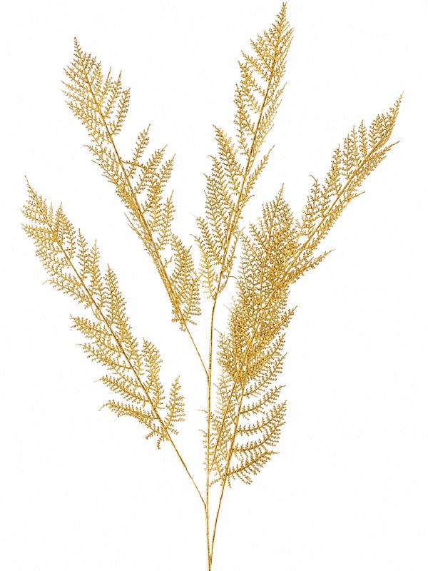 Picture of Faux Fern Leaf Stem 110cm Metallic Gold